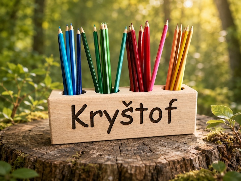 Dřevěné pastelkovníky se jménem LovelyWood