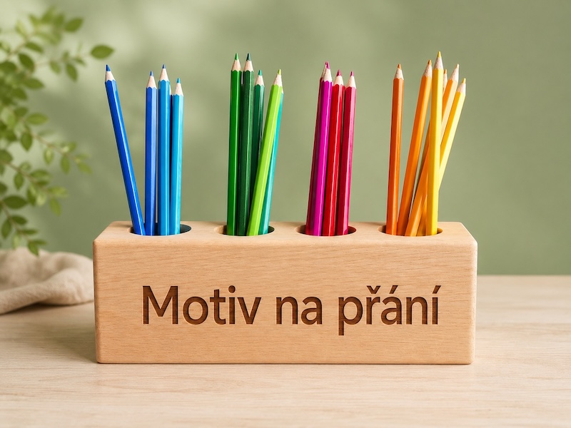 Dřevěné pastelkovníky s motivem na přání LovelyWood